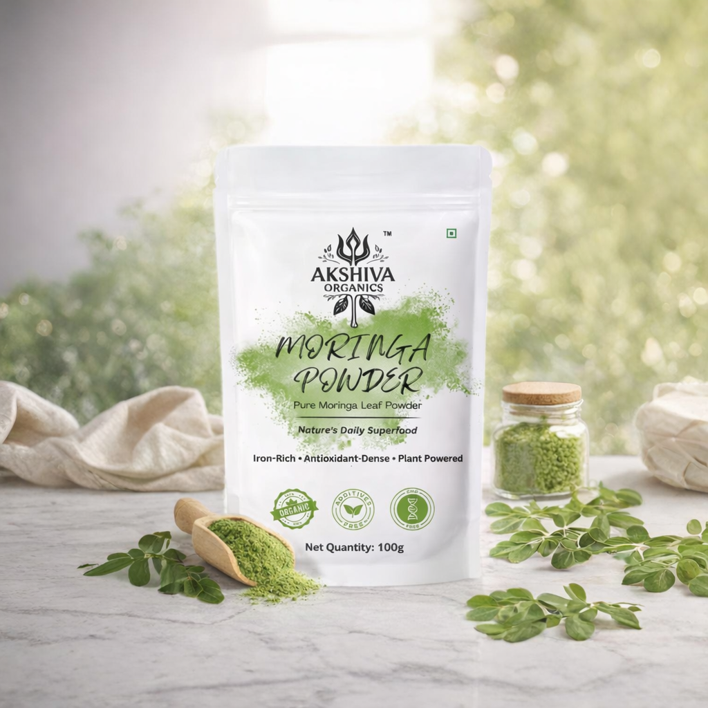 Organic Moringa Leaf Powder 100g, 200g & 400g by Akshiva Organics